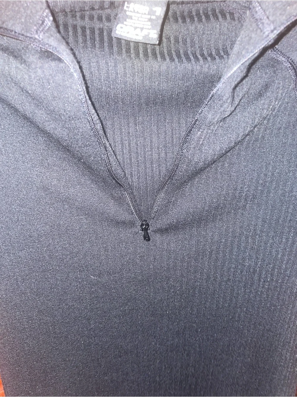 Men’s Craft Layer 1 Base Layer Undershirt Quarter-Zip Black XL Polyester